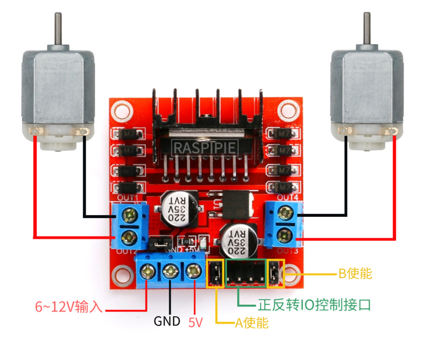 L298N电机驱动板控制马达正反转 Python编程